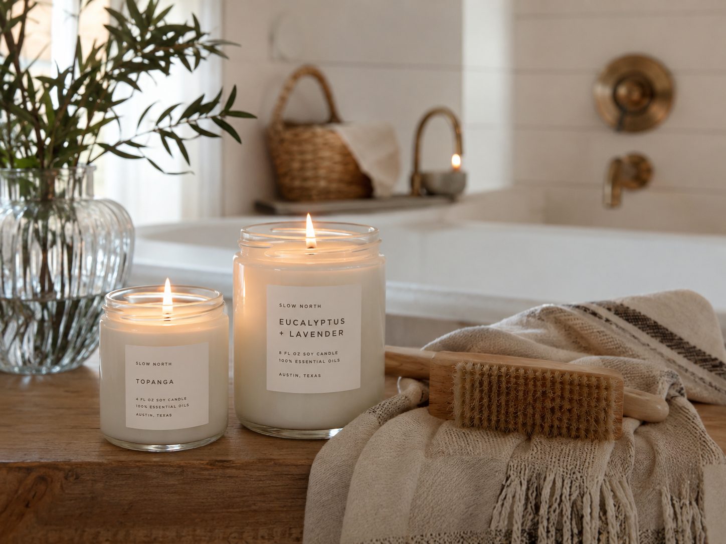 Eucalyptus and lavender soy candles for wholesale private-label supply